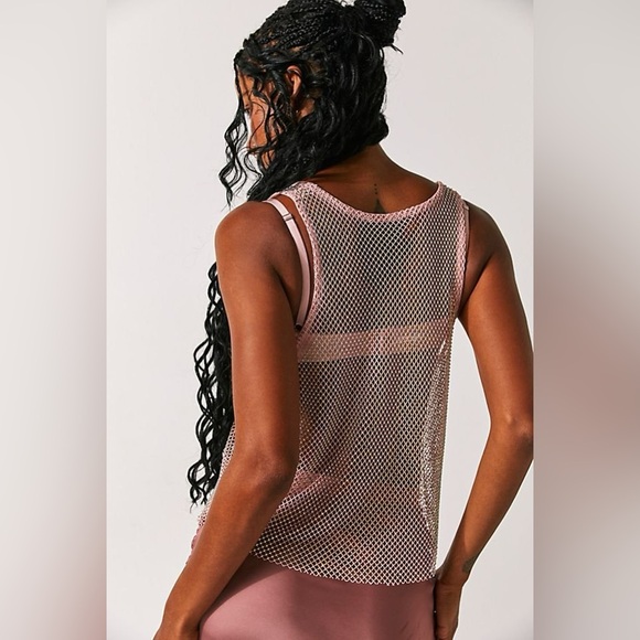 FREE PEOPLE Filter Finish Cami Intimately Sheer Rhinestones Tank Top size XS - Picture 4 of 10